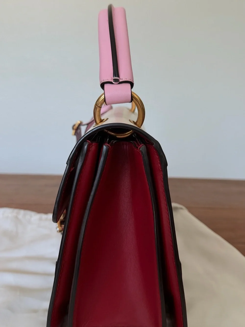 GUCCI QUEEN MARGARET COLORBLOCK LEATHER BEE BAG